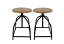 Amagohome Drehhocker Set 2 Stück Barhocker Mangoholz Industry Style Bild 1