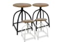 Amagohome Drehhocker Set 2 Stück Barhocker Mangoholz Industry Style Bild 2