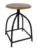 Amagohome Drehhocker Set 2 Stück Barhocker Mangoholz Industry Style Bild 3