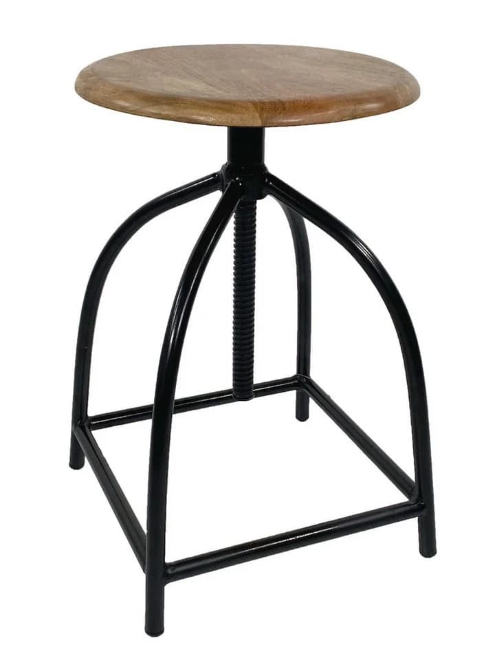 Amagohome Drehhocker Set 2 Stück Barhocker Mangoholz Industry Style - Bild 3