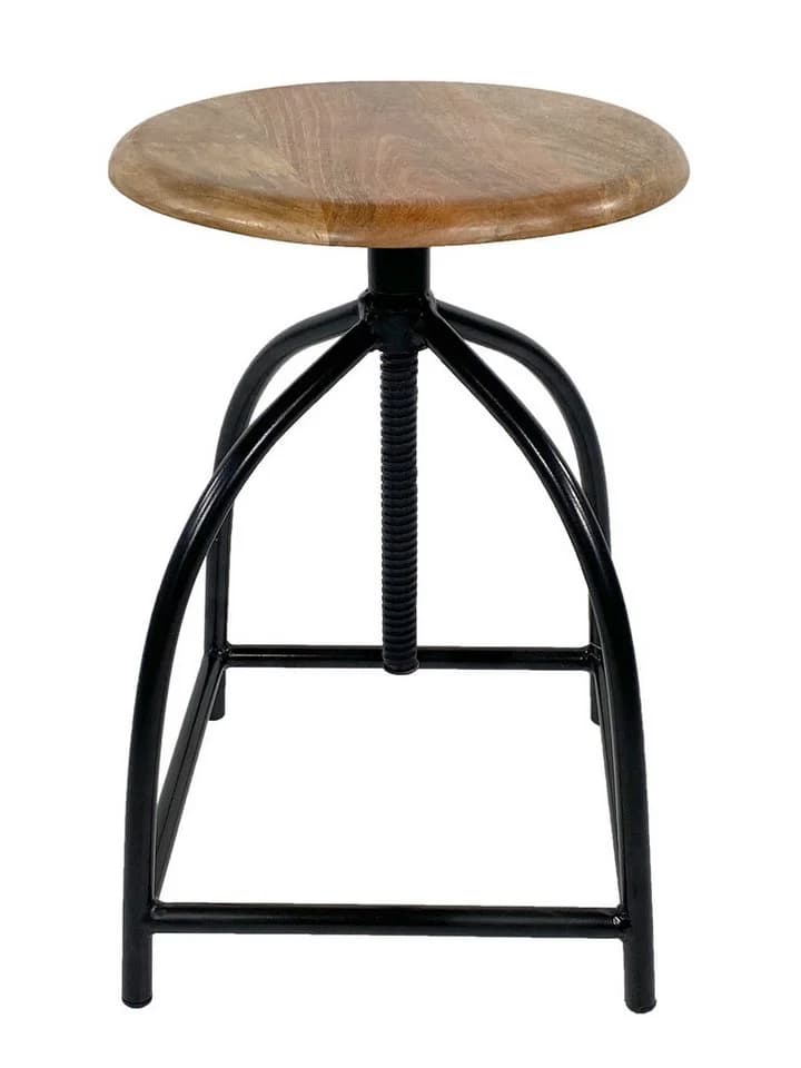 Amagohome Drehhocker Set 2 Stück Barhocker Mangoholz Industry Style - Bild 4