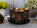 Amagohome Teelichthalter Kerzenständer Metall Schwarz Gold Bild 5