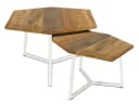 Amagohome Couchtisch 2er Set Mangoholz Massivholz Industrie Style Bild 2