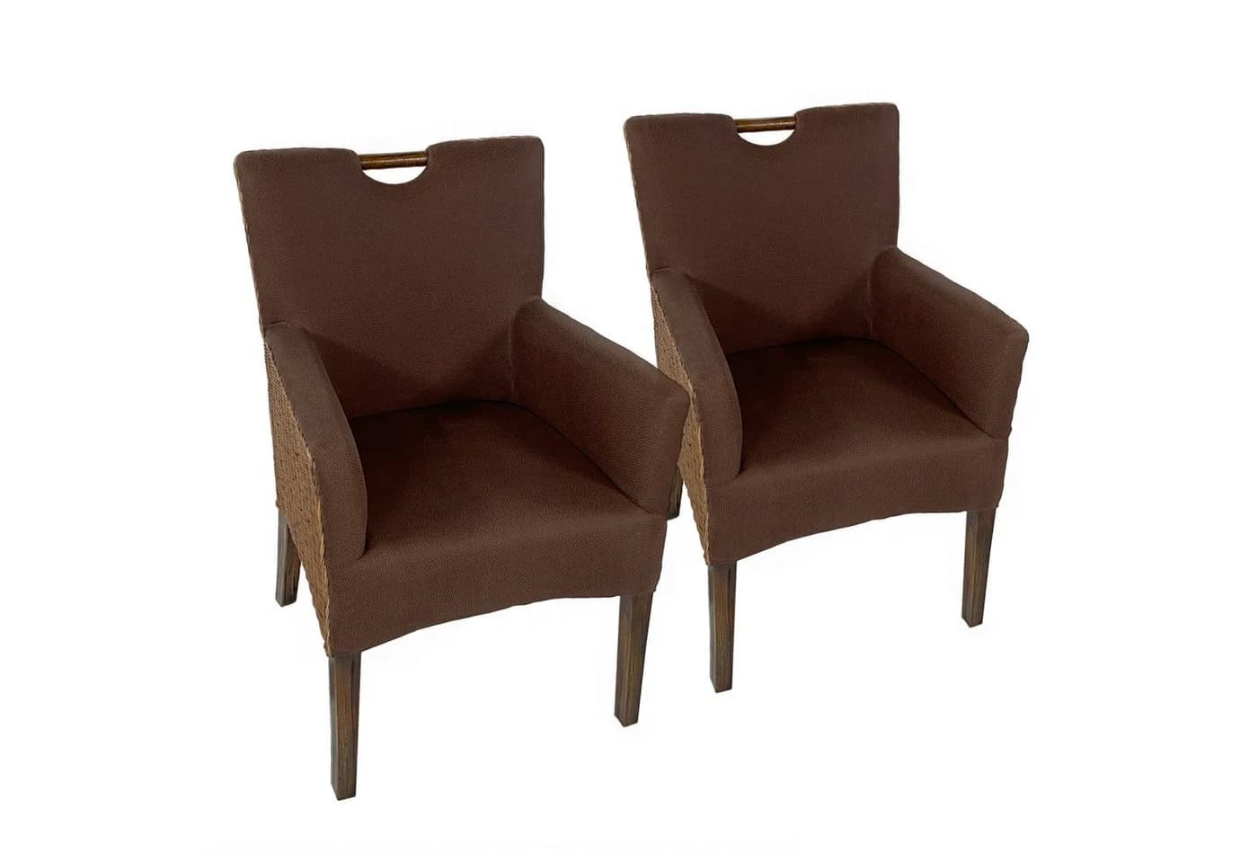 Amagohome Esszimmerstuhl Set 2 Stück Rattan Polsterstuhl Braun - Bild 2