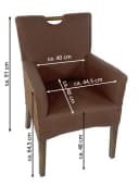 Amagohome Esszimmerstuhl Set 2 Stück Rattan Polsterstuhl Braun Bild 5