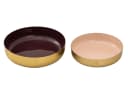 Amagohome Dekoschale 2er Set Gold Bordeaux-Rosé Metall Emaille Bild 4