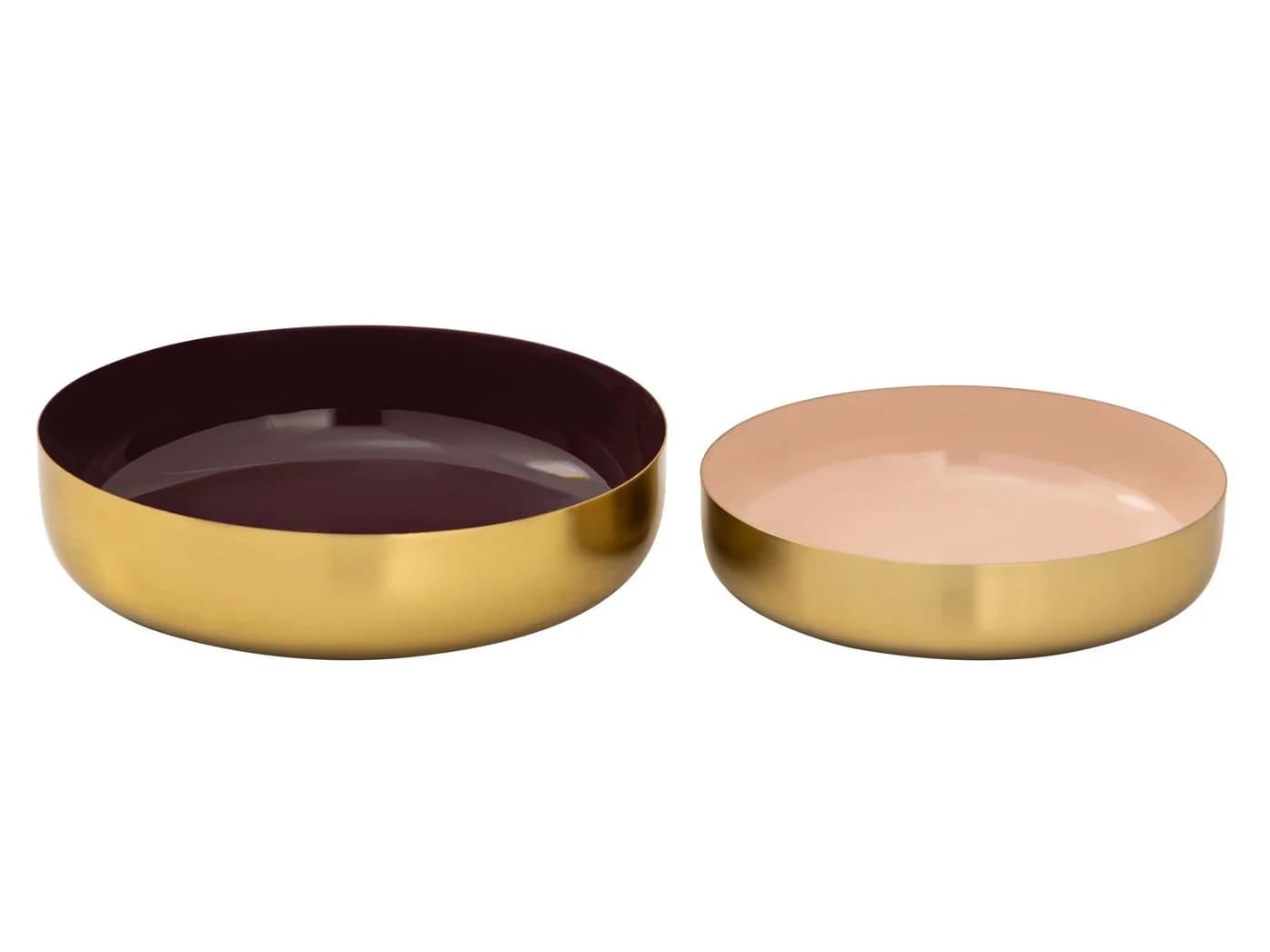 Amagohome Dekoschale 2er Set Gold Bordeaux-Rosé Metall Emaille - Bild 5