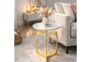 Amagohome Beistelltisch Berlin Marmor Ø 45 cm Gold/Silber Bild 1