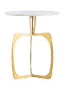 Amagohome Beistelltisch Berlin Marmor Ø 45 cm Gold/Silber Bild 3