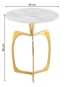 Amagohome Beistelltisch Berlin Marmor Ø 45 cm Gold/Silber Bild 4