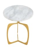 Amagohome Beistelltisch Berlin Marmor Ø 45 cm Gold/Silber Bild 5