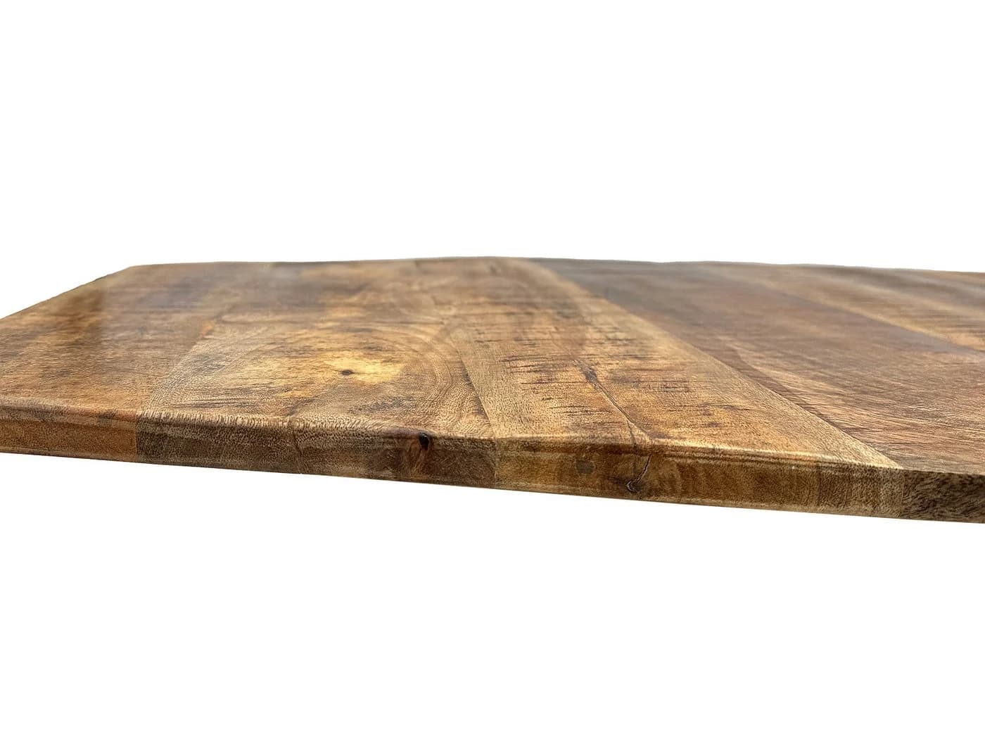 Amagohome Sechseckige Tischplatte Mango-Altholz 74x56 cm Tabacco - Bild 5