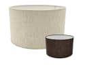 Amagohome Lampenschirm 30 cm Baumwolle-Leinen E27 Weiß/Braun Bild 2