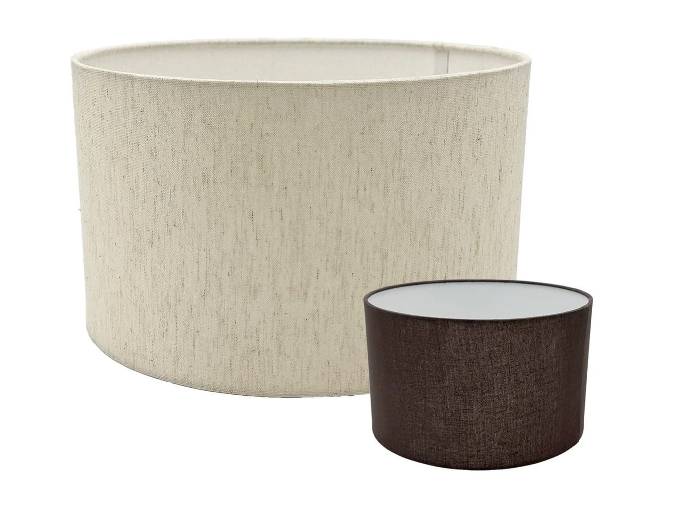 Amagohome Lampenschirm 30 cm Baumwolle-Leinen E27 Weiß/Braun - Bild 2