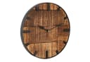 Amagohome Wanduhr Rund 30cm Mangoholz Metall Lautlos Bild 1