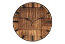 Amagohome Wanduhr Rund 30cm Mangoholz Metall Lautlos Bild 2
