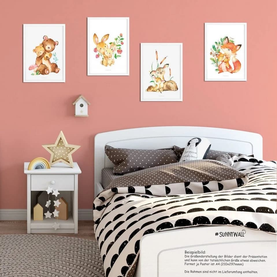 Waldtier Familie Poster