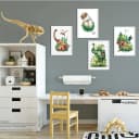 Sunnywall Poster 4er Set Dinosaurier A4 Bunt Grün Bild 1