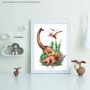 Sunnywall Poster 4er Set Dinosaurier A4 Bunt Grün Bild 5