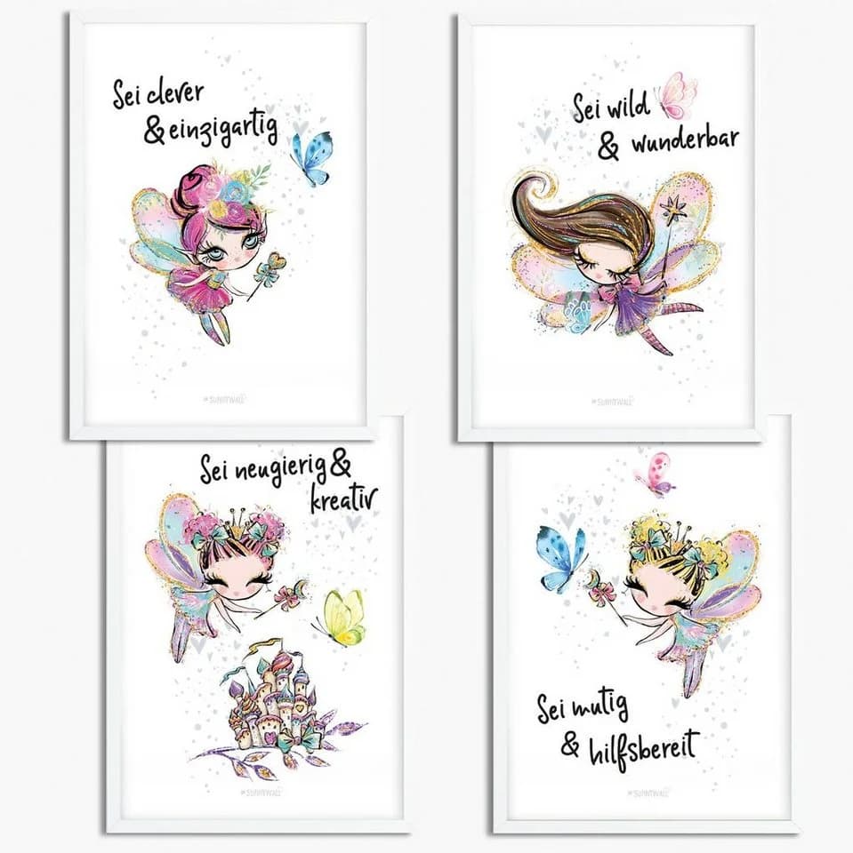 Sunnywall Poster Set Feen mit Spruch (4er Set) ungerahmt - Bild 2