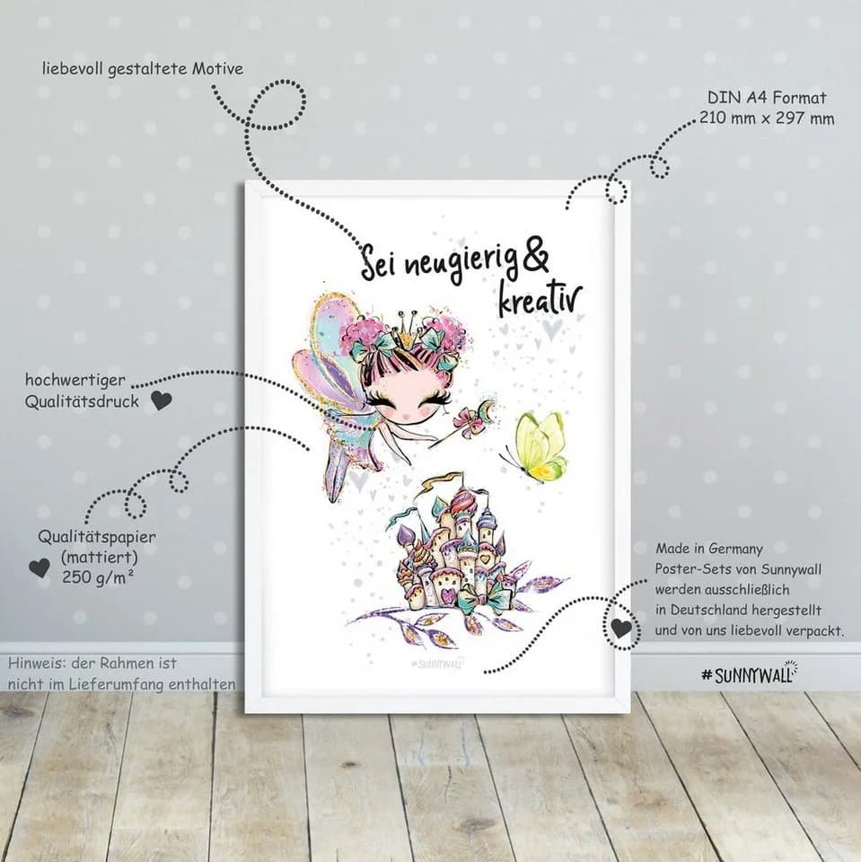 Sunnywall Poster Set Feen mit Spruch (4er Set) ungerahmt - Bild 3