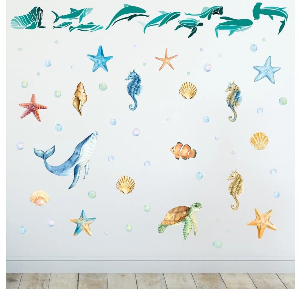 Sunnywall Wandtattoo Unterwasser Fische Meereswelt Bunt 6 St - Bild 2