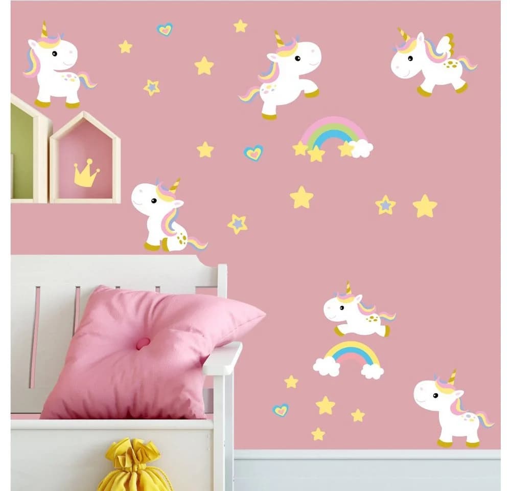 Sunnywall Wandtattoo Cute Unicorn Einhorn 6 St - Bild 2