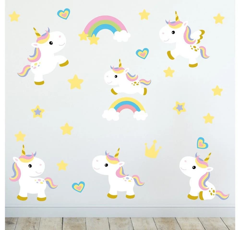 Sunnywall Wandtattoo Cute Unicorn Einhorn 6 St - Bild 3