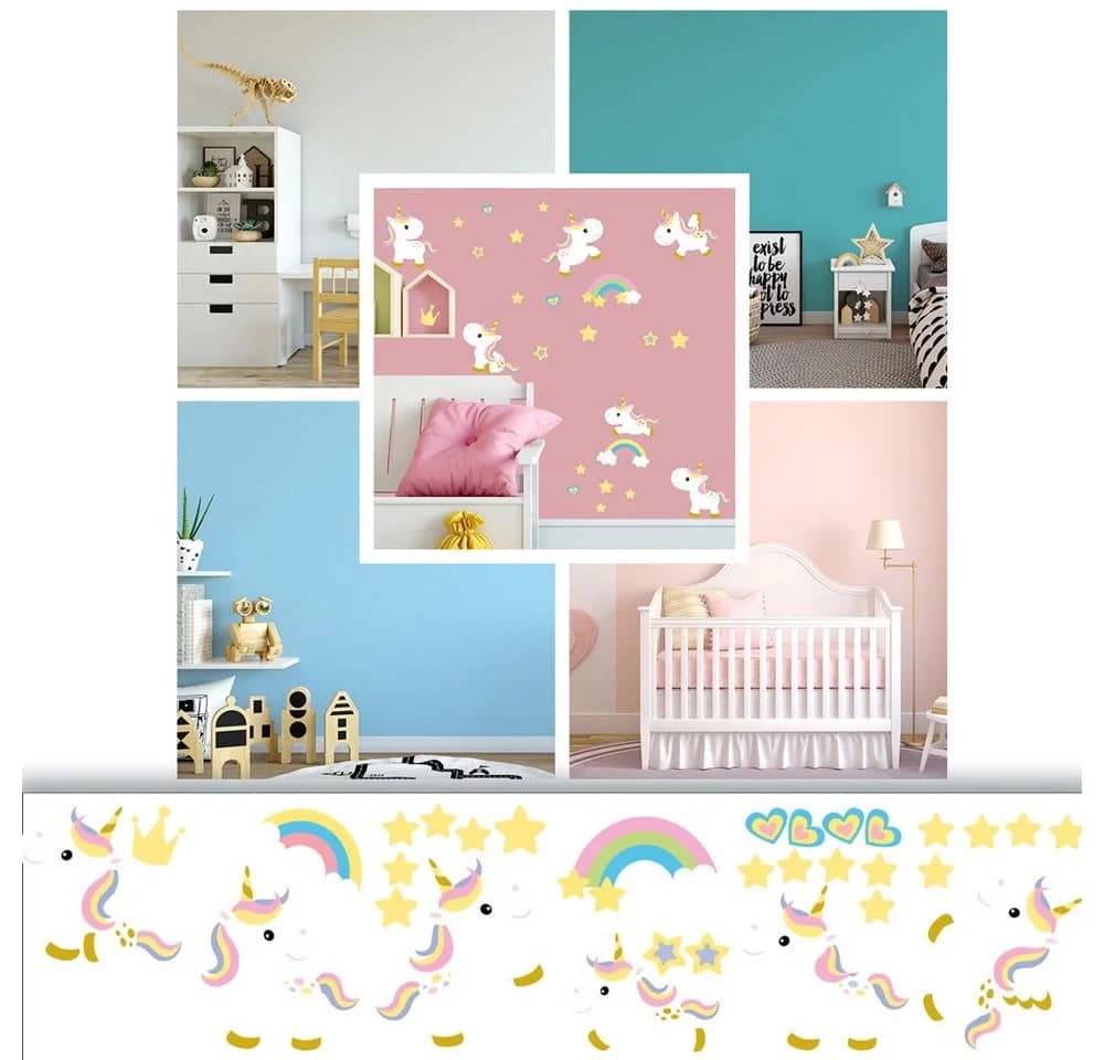Sunnywall Wandtattoo Cute Unicorn Einhorn 6 St - Bild 5