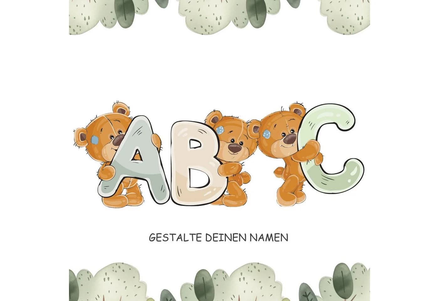 Sunnywall Wandtattoo Buchstaben ABC Bärchen Aufkleber Bunt Selbstklebend - Bild 2
