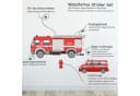 Sunnywall Wandtattoo Feuerwehr Wandsticker A4 (3 St) Bunt Rot Bild 1