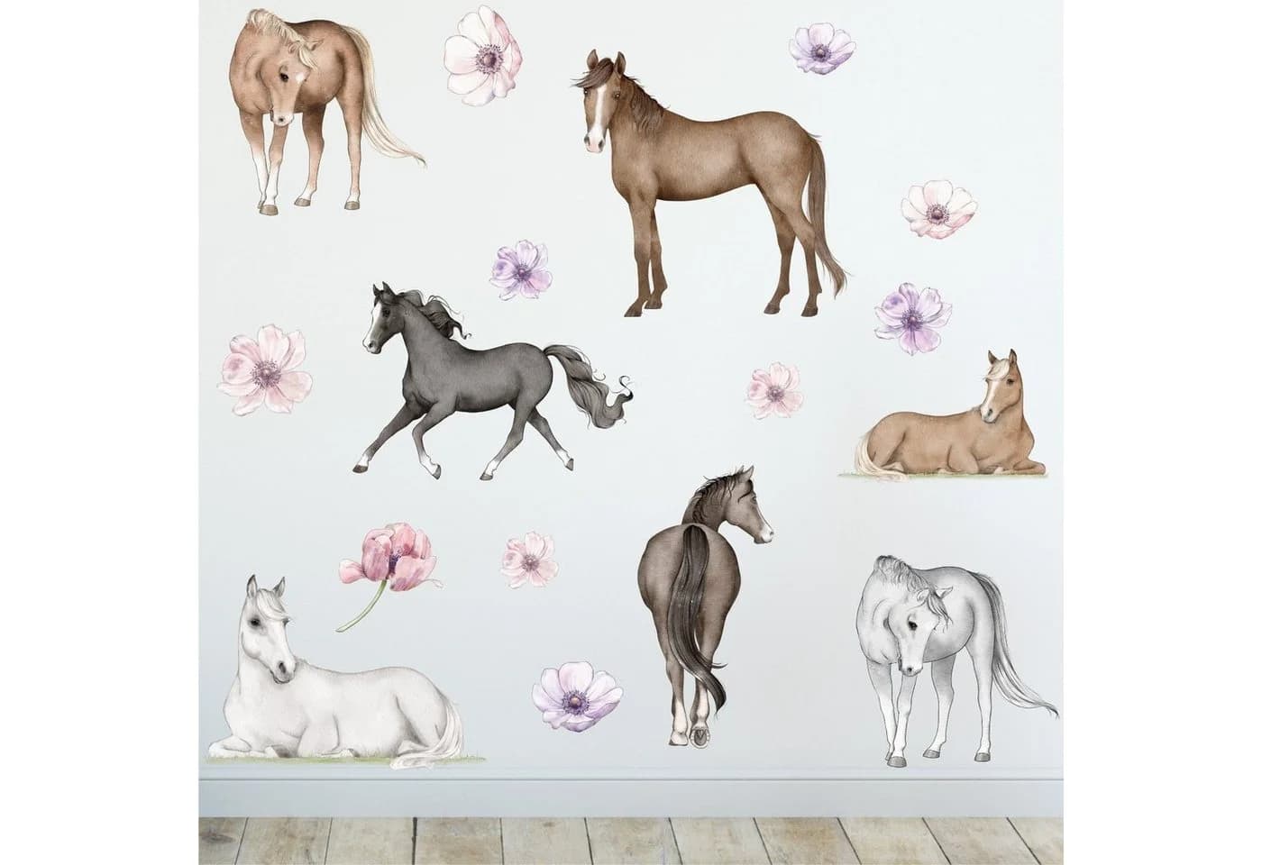 Sunnywall Wandtattoo Pferde 3-teilig Selbstklebend Bunt - Bild 2