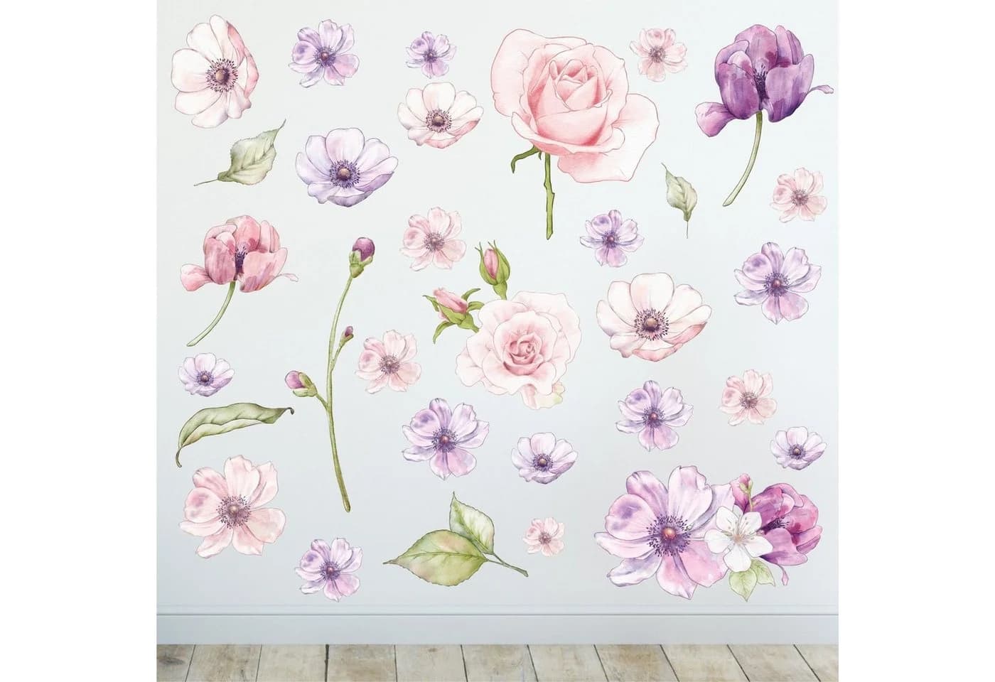 Sunnywall Wandtattoo Blumen Wandsticker (2 St) Bunt Selbstklebend - Bild 2
