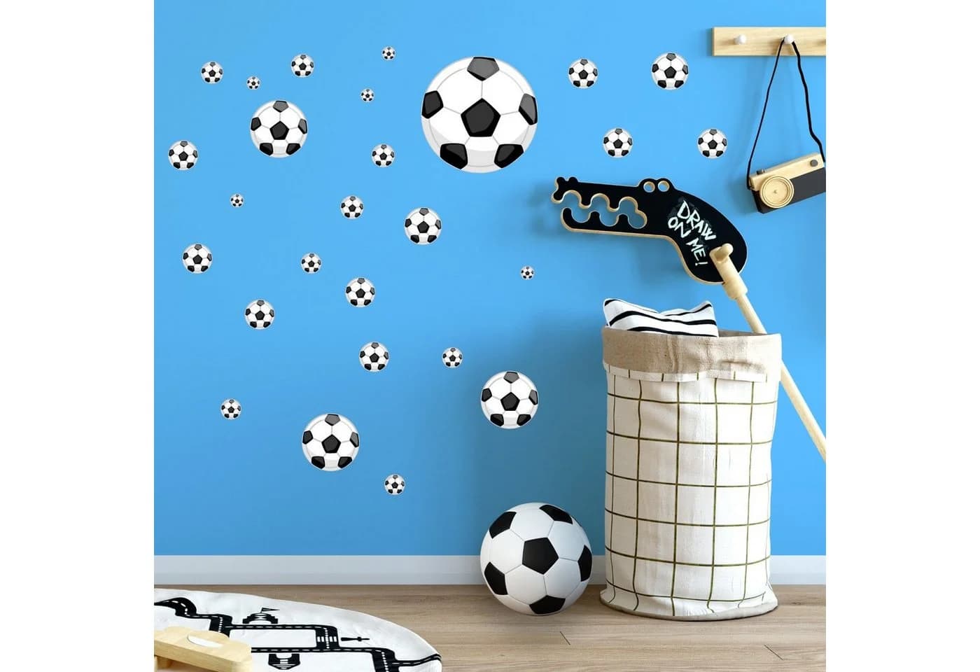 Sunnywall Wandtattoo Fussbälle Wandsticker 2 St Bunt - Bild 2