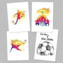 Sunnywall Poster Set 4er Kinderzimmer Fussball Bild 1