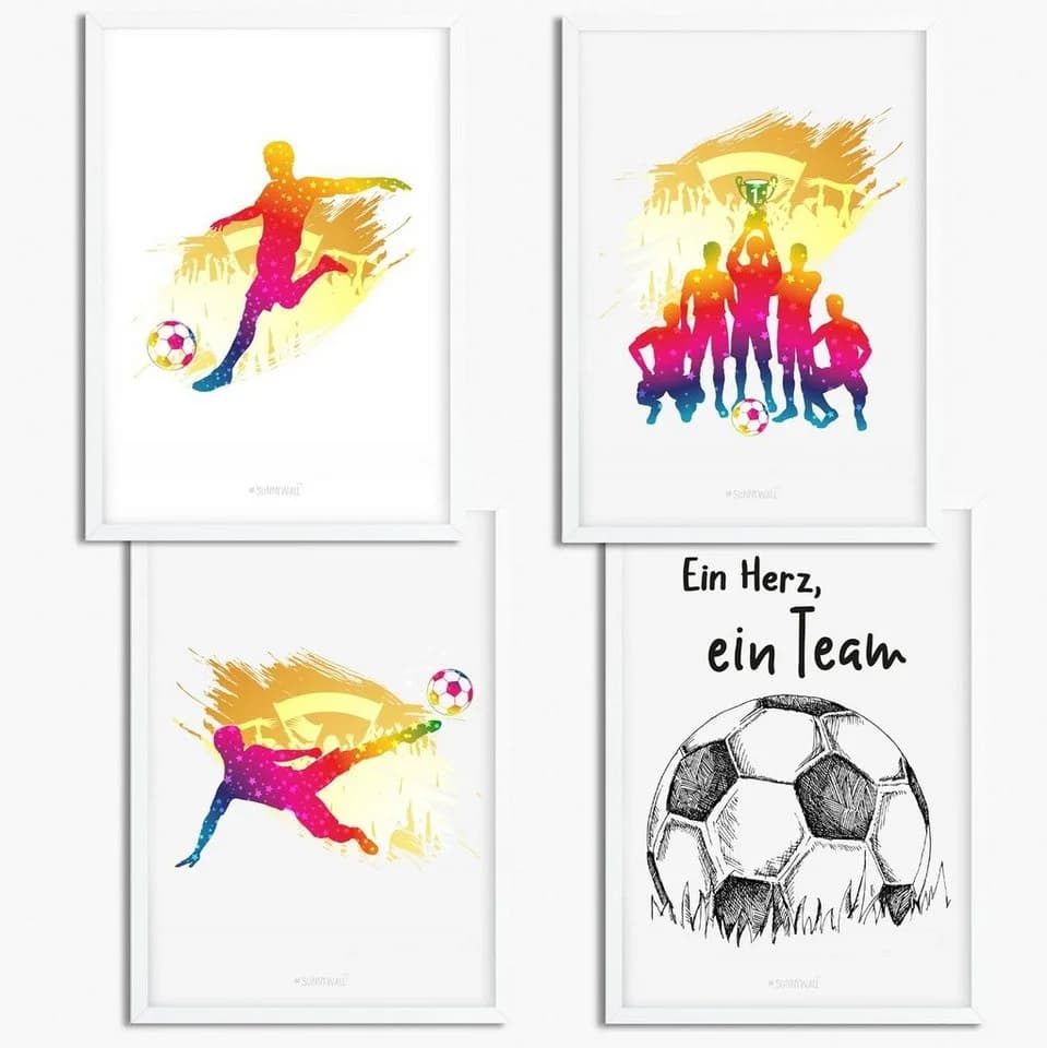 Sunnywall Poster Set 4er Kinderzimmer Fussball - Bild 2