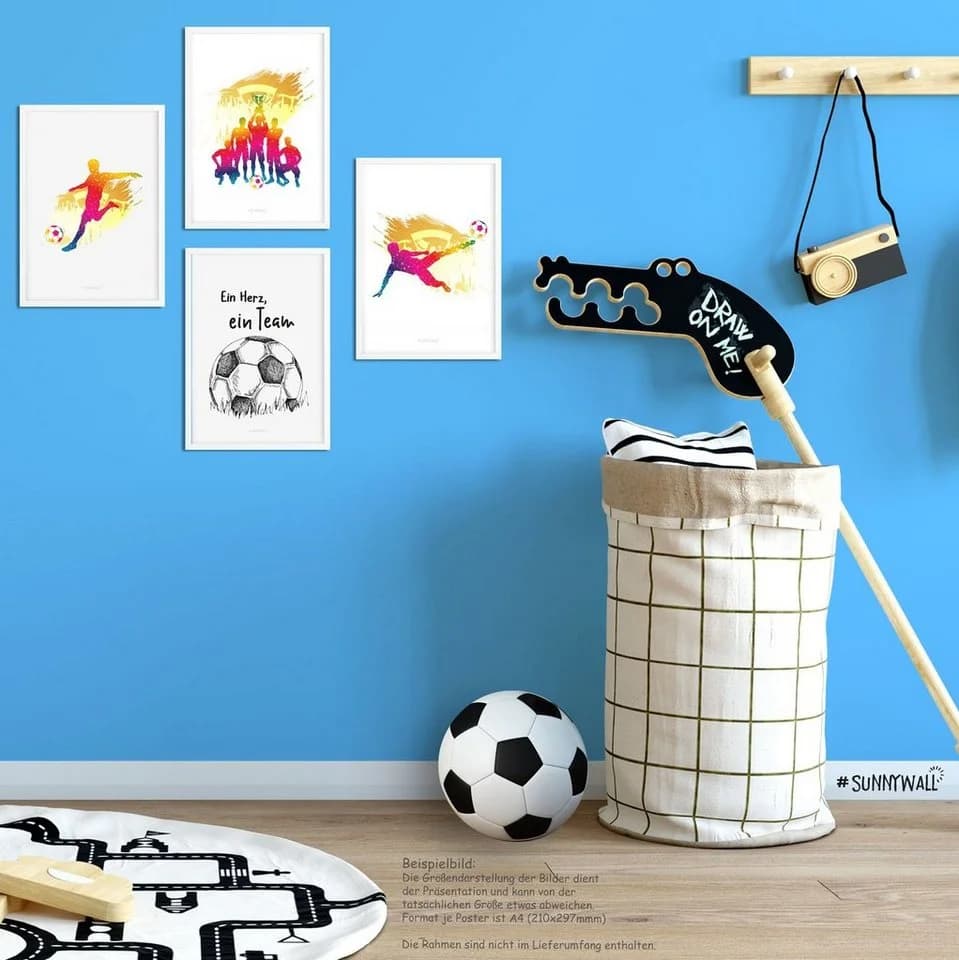 Sunnywall Poster Set 4er Kinderzimmer Fussball - Bild 4