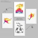 Sunnywall Poster Set 4er Kinderzimmer Fussball Bild 5