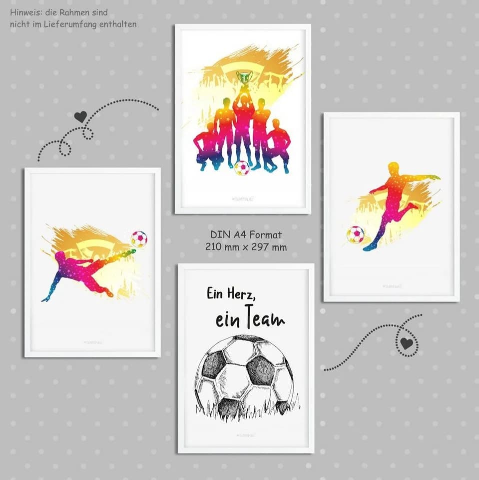 Sunnywall Poster Set 4er Kinderzimmer Fussball - Bild 5