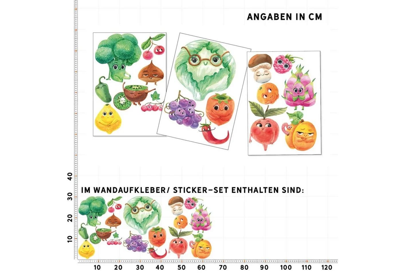 Sunnywall Wandtattoo Sweet Fruits Set 1 Wandsticker für Küche oder Kinderzimmer - Bild 5