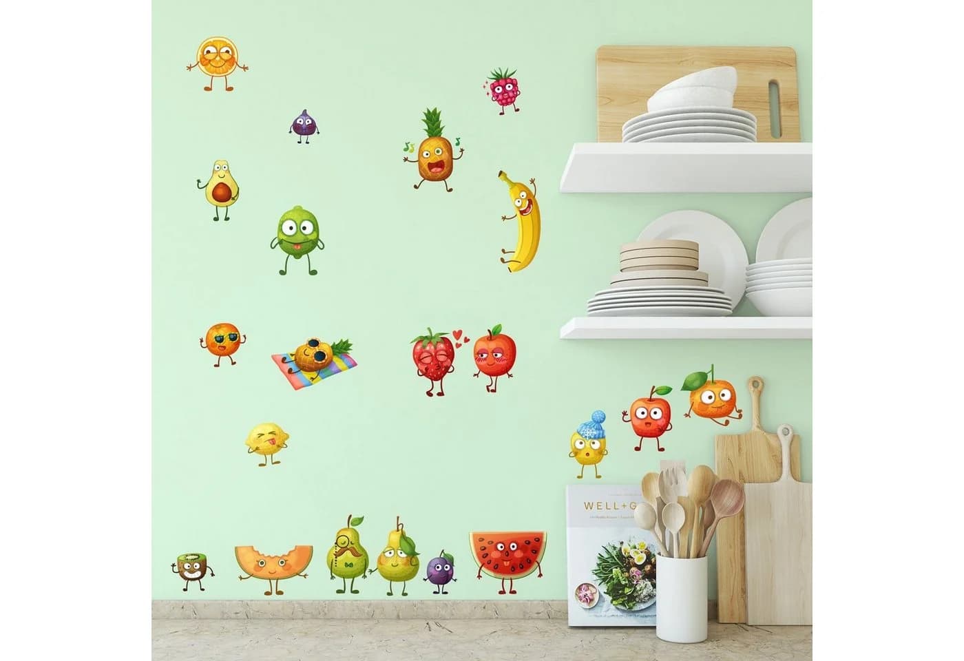 Sunnywall Wandtattoo Comic Fruits Bunt Selbstklebend - Bild 2