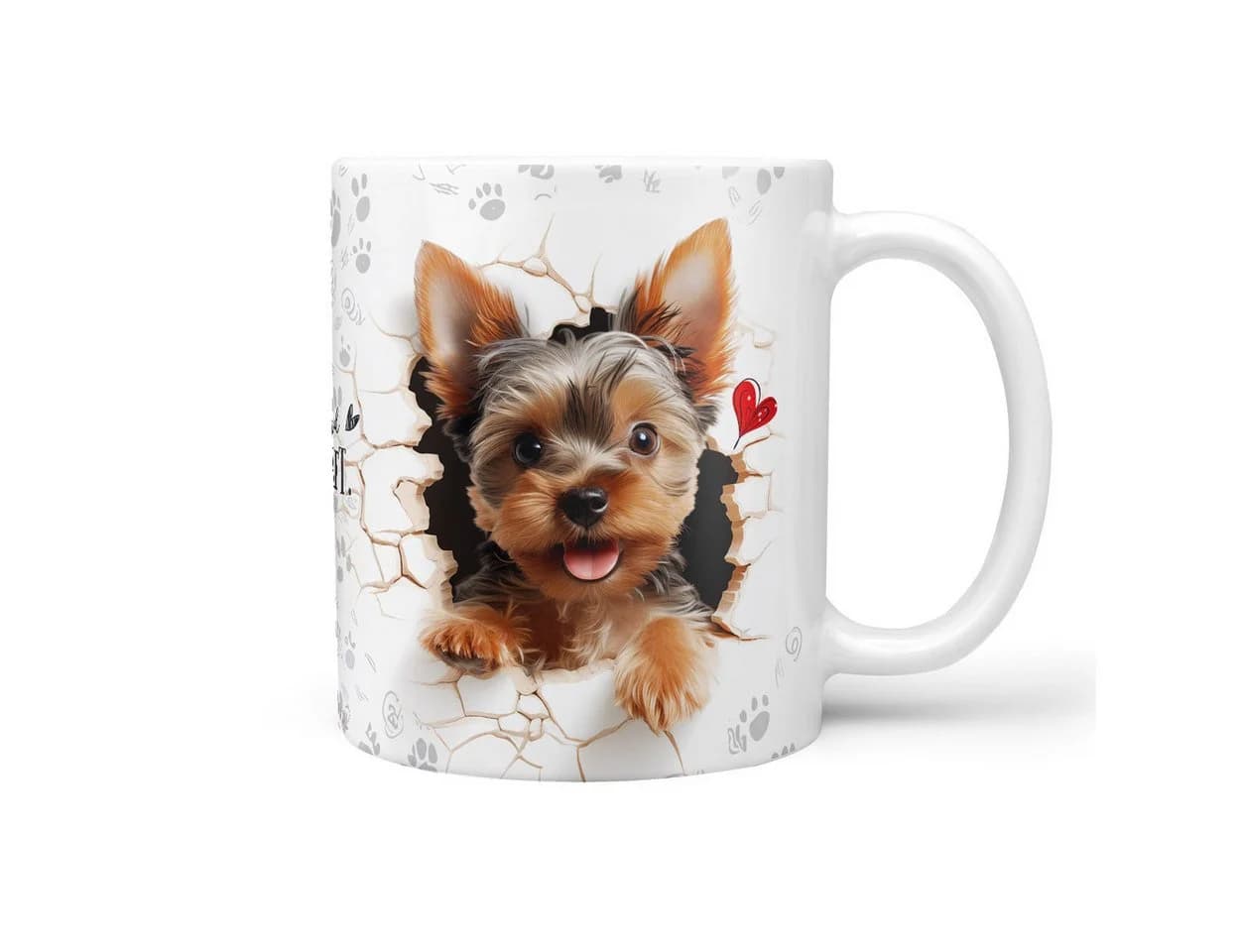 Sunnywall Tasse Yorkshire Terrier Keramik Weiß - Bild 2