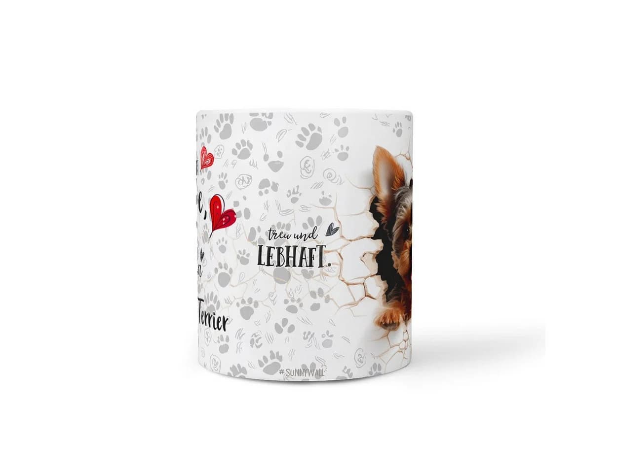 Sunnywall Tasse Yorkshire Terrier Keramik Weiß - Bild 3