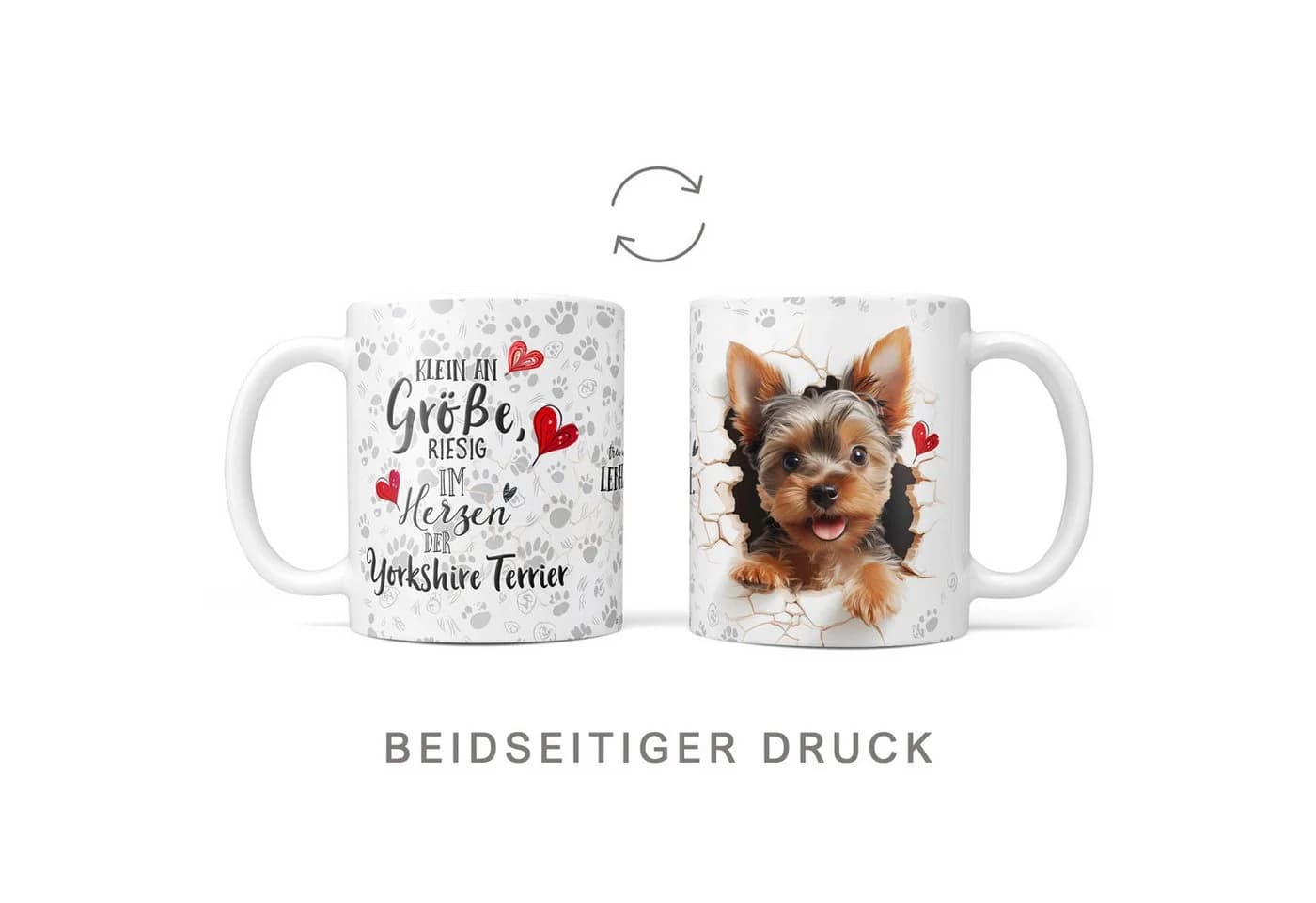Sunnywall Tasse Yorkshire Terrier Keramik Weiß - Bild 4