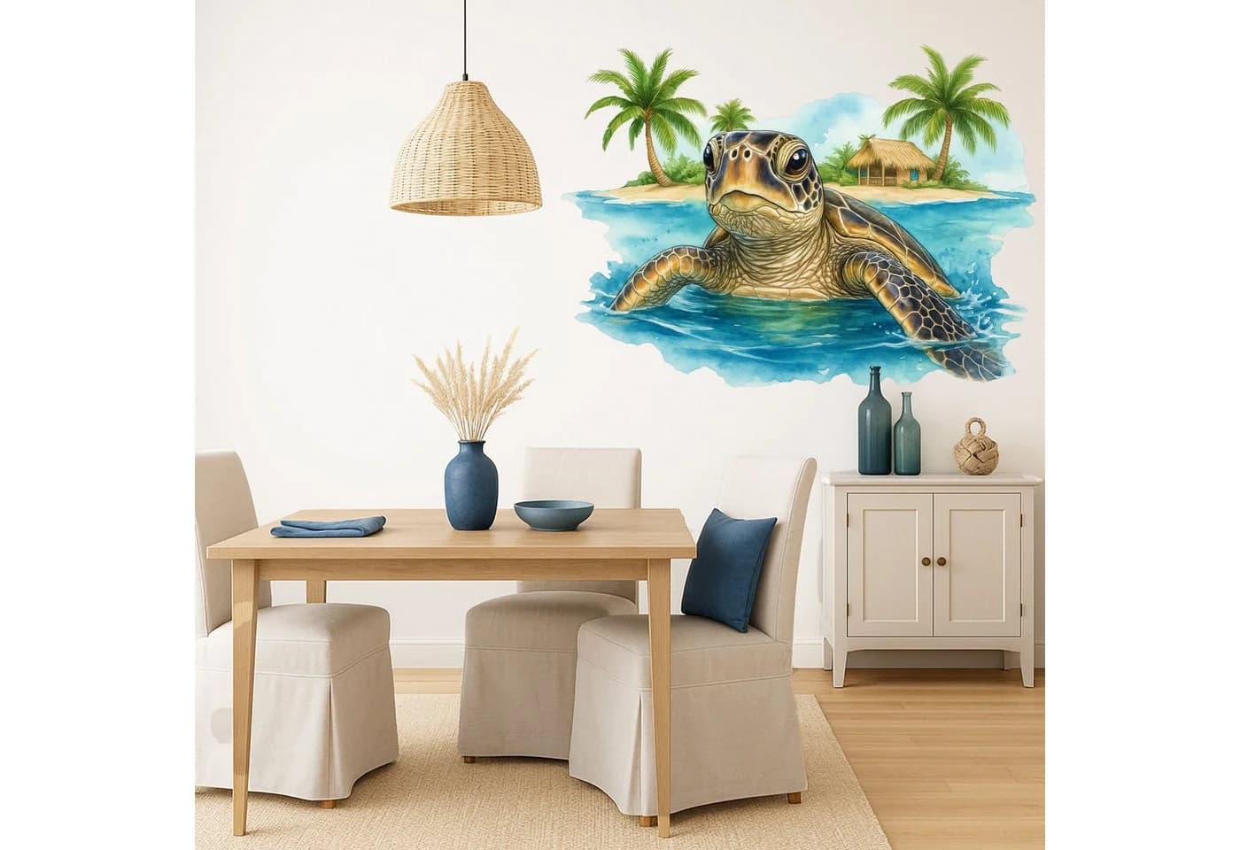 Sunnywall Wandtattoo Maritim Schildkröte mit Palmen & Strand - Bild 2