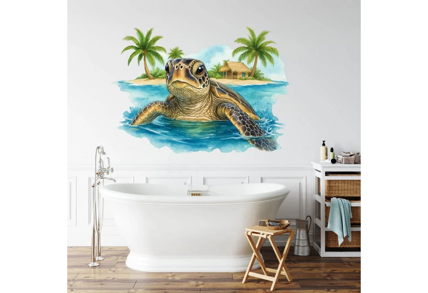 Sunnywall Wandtattoo Maritim Schildkröte mit Palmen & Strand - Bild 5