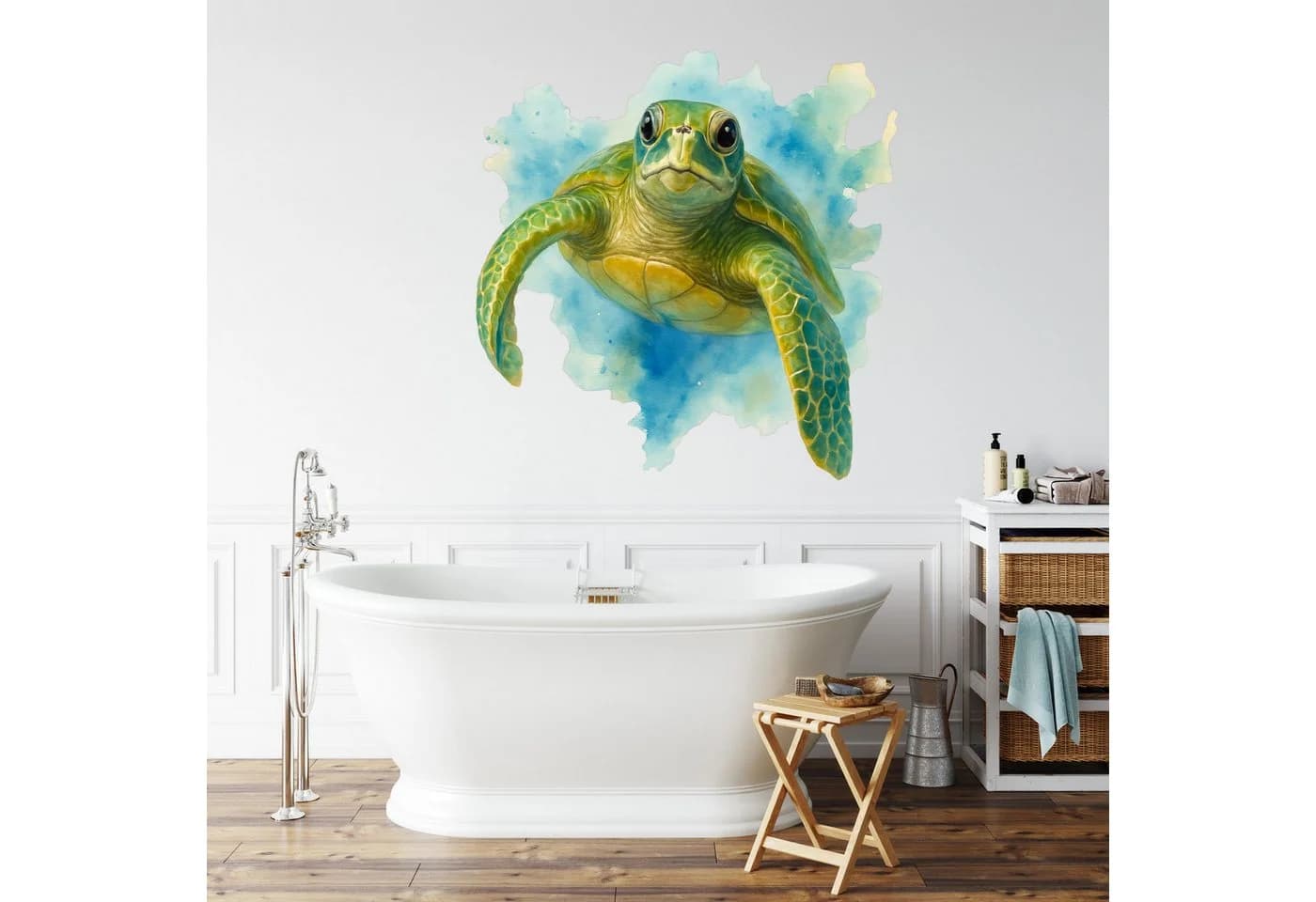 Sunnywall Wandtattoo Maritim Schildkröte Aquarell Blau Grün - Bild 5