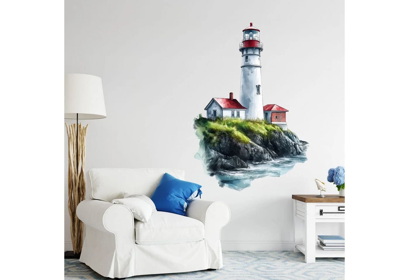 Sunnywall Wandtattoo Maritim Leuchtturm Aquarellstil Selbstklebend - Bild 2
