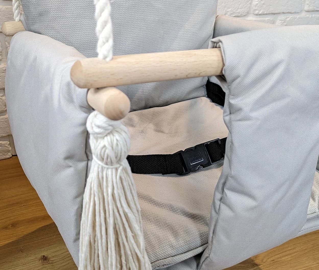 Pamek Kinderschaukel Grau Teddy-Bär mit Sicherheitsgurt - Bild 4