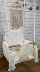 Pamek Kinderschaukel mit Sicherheitsgurt Naturholz Beige Bild 1
